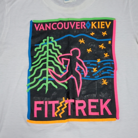 Rare Vintage Vancouver Kiev Fit Trek Single Stitch T-shirt Size XL 100% Cotton - Picture 2 of 7